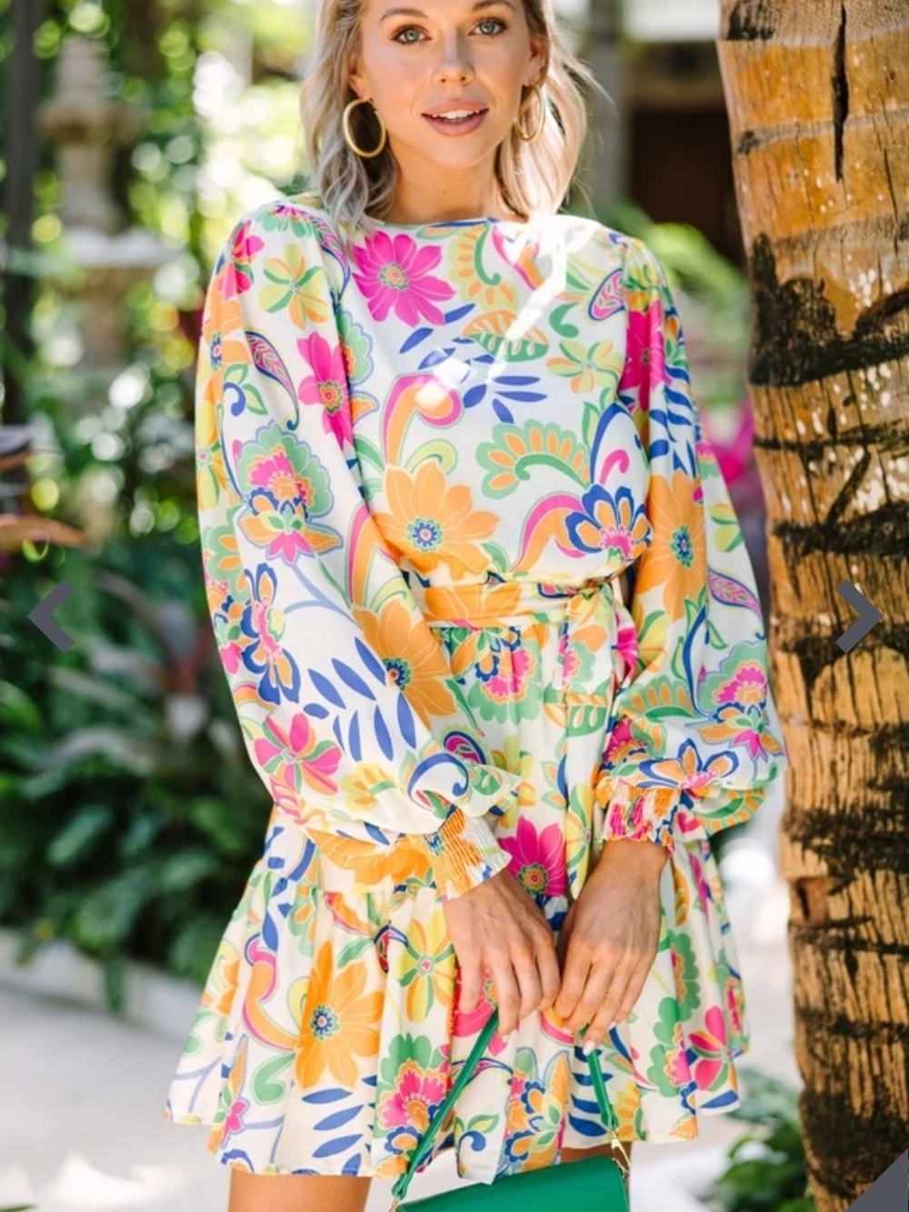 Flying Tomato Multicolor Floral Long-Sleeve Mini Dress